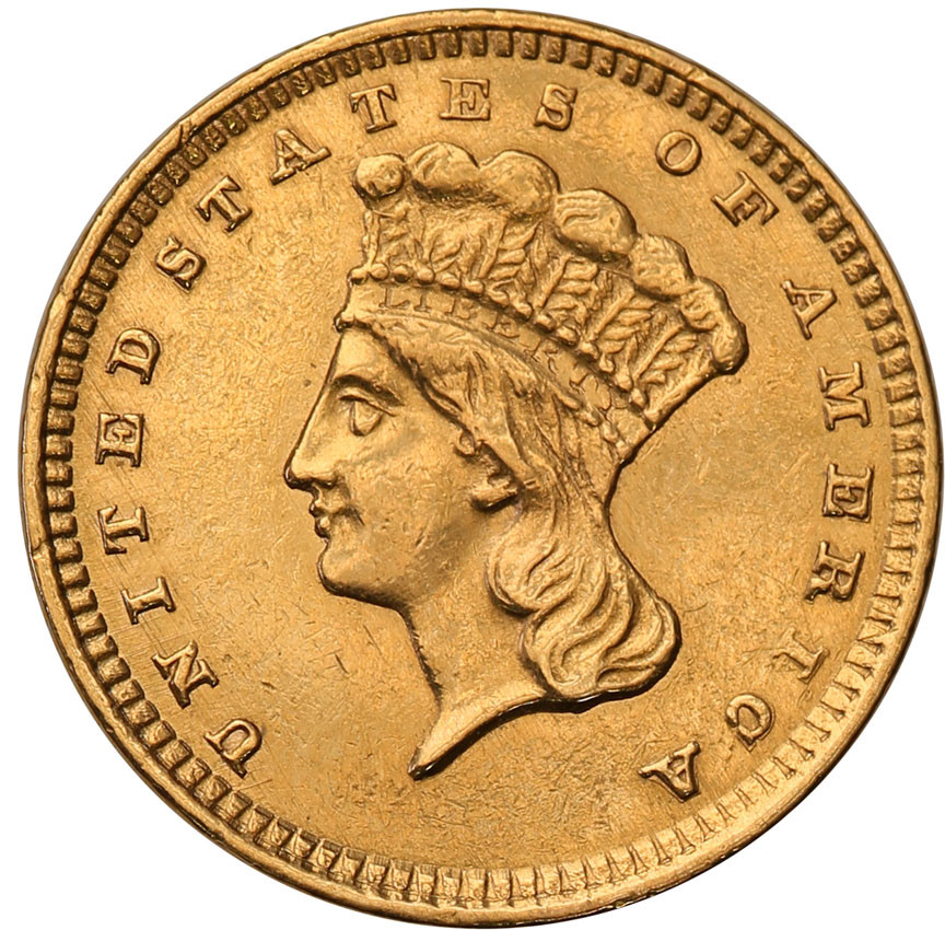 USA. 1 dolar 1857 typ III, Philadelphia